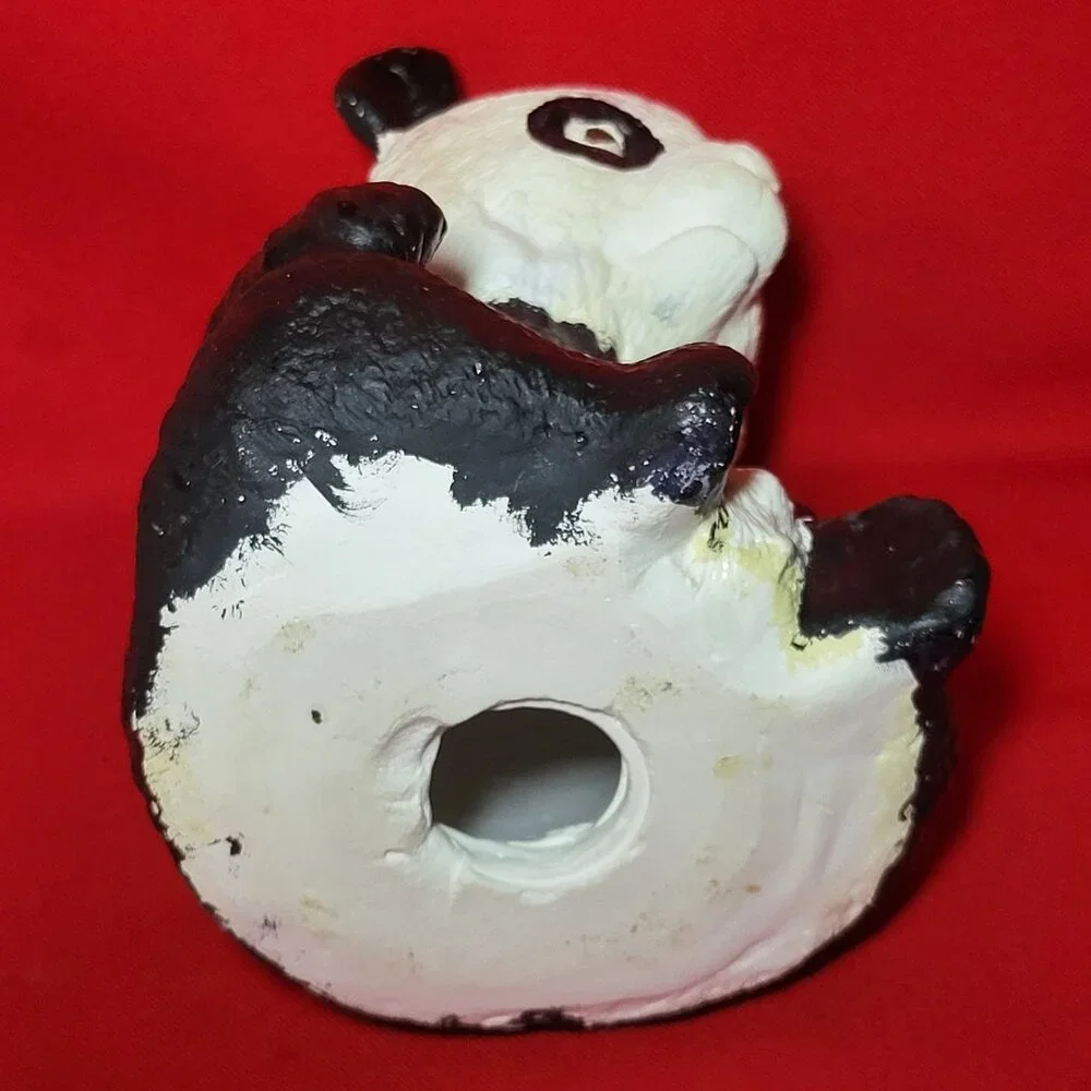 Vintage Panda Bear Piggy Bank Figurine Decor 8 Inch Tall